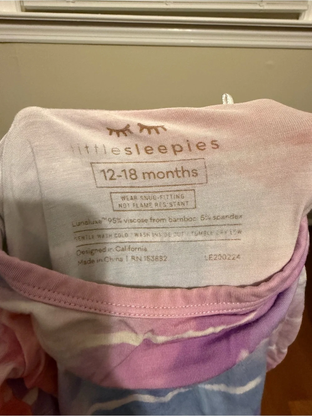 Little Sleepies Pastel Tie Dye Dreams Short Sleeve Pajama Set 12-18M